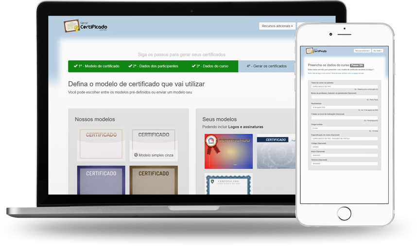 Gerar certificados: gerarcertificado.com.br